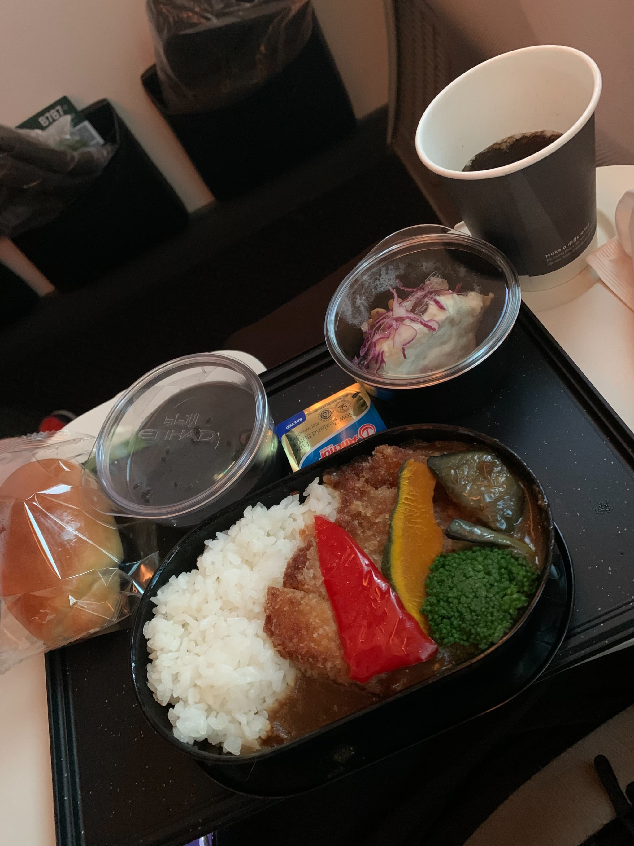 エディハド航空機内カレー